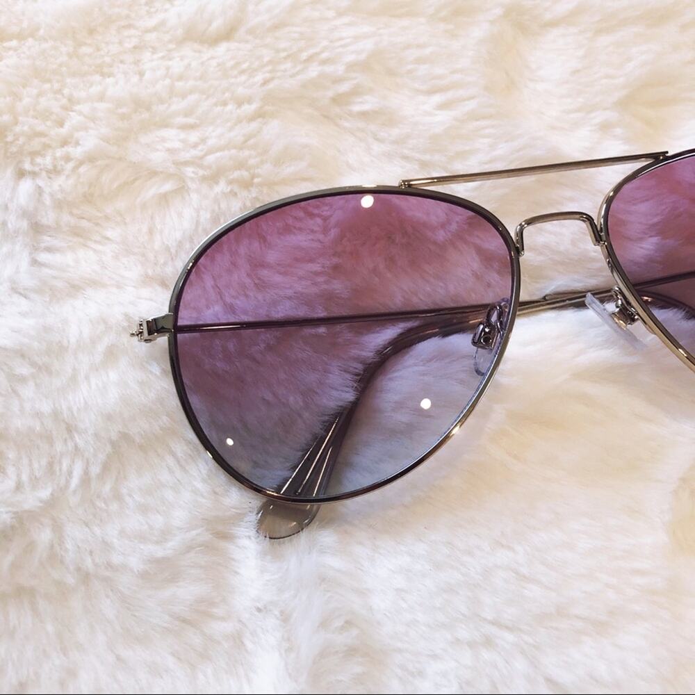 Rosalia Purple Blue Full Rim Aviator Sunglasses - Picture 3 of 10